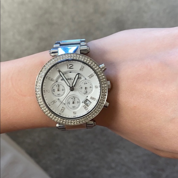 Authentic Michael Kors Parker Quartz silver watch